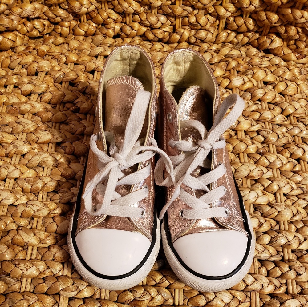 Metallic Rose Gold Converse Hightops
